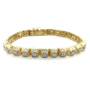 สร้อยข้อมือแบบโซ่คลาสสิค SV JEWELS ชุบทอง 14K สไตล์ฮิปฮอป ประดับเพชรทรงบริลเลียนต์ ตัวเรือนแบบ Prong Setting สำหรับผู้หญิง ได้รับการรับรองจาก IGI - Product Image 2