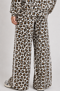 Joggers amples et doux pour femmes, imprimé léopard blanc et jaune, style streetwear décontracté, respirants, pour la mode féminine - Product Image 2