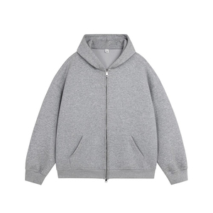 Sweat à capuche zippé intégral pour homme avec ceinture large côtelée, coupe classique, en mélange épais double couche, protection renforcée - Product Image 3