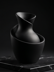 Juego de Decoración Escultural Artística Contemporánea Minimalista en Blanco y Negro con Textura de Jarrón, Venta al por Mayor - Product Image 3