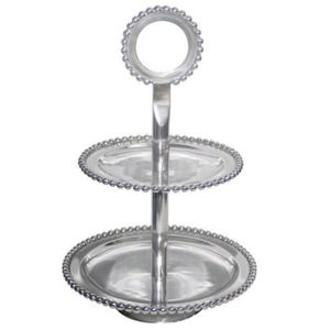 Moderno Soporte de Pastel de Aluminio de 2 Niveles, Bandeja de Exhibición de Postres de Metal Pulido Brillante para Bodas y Fiestas, Decoración Ecológica para el Hogar - Product Image 1