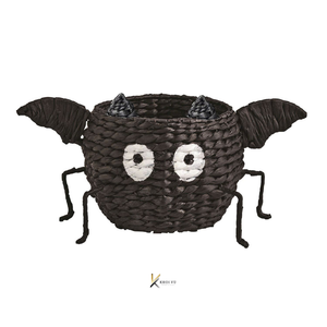 Cesta Decorativa de Calabaza Premium para Halloween, Bolsa de Dulces, Decoración para el Hogar, Hecha a Mano con Jacinto de Agua Natural, Grado No Tóxico - Product Image 3