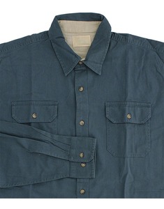 100% Cotton Cargo Pockets Cut <b>Off</b> Raw Edge Mens Button up Long Sleeve Shirts - Product Image 4