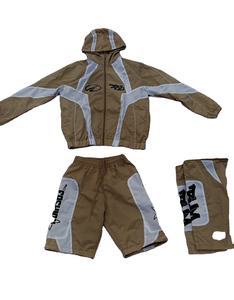 Unisex Winter Solid Custom 2-Piece Windbreaker <b>Shorts</b> Hooded Jacket Tracksuit Eco-Friendly Sporty Drawstring Closure Polyester - Product Image 5