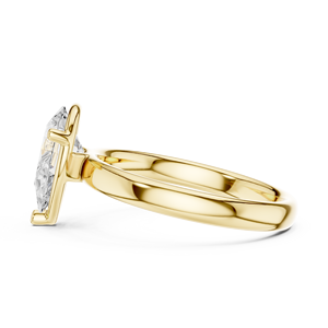 Bague de fiançailles solitaire en or jaune, taille poire, élégante, avec diamant, pour femme, bijoux de mariage - Product Image 4