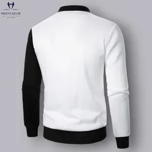 Chaqueta Bomber de Lona Azul Marino para Hombre, Cuello Alto, Cierre de Cremallera, Casual, Resistente al Viento, Secado Rápido, Transpirable, Corte Ajustado, Ropa de Invierno - Product Image 2