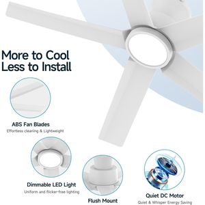 Ventilatore da soffitto moderno a LED da 44 pollici con lampadario ed estensione da 9 pollici X 44 X 9 - Product Image 4
