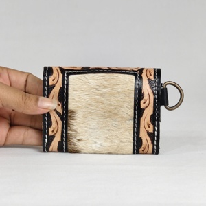 Tarjetero de Cuero Genuino Hecho a Mano, con Estampado de Dibujos Animados, Estilo Vintage, Cierre de Botón, Cartera Corta para Mujer, Superventas - Product Image 2