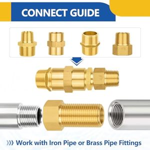 Juego de Adaptadores Hembra para Tuberías de Latón, Adaptador de Extensión de 1/2" Hembra a Macho, Resistente a la Corrosión a Baja Presión - Product Image 4