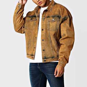 High Selling Friendly Budget Solid Color Stand Collar Men's Winter <b>Denim</b> Jeans <b>Jacket</b> Breathable Eco-Friendly OEM Service - Product Image 4