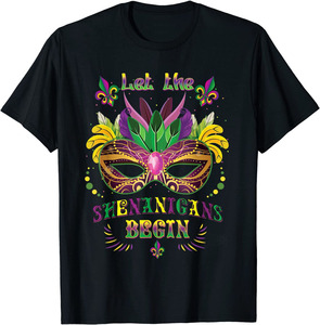 เสื้อยืดผ้าฝ้ายพิมพ์ลายหน้ากากราชินีมาร์ดิกราส์สำหรับผู้หญิง คอกลม แขนสั้น สวมใส่สบายๆ สำหรับฤดูใบไม้ผลิและฤดูร้อน ทรงพอดีตัว - Product Image 1
