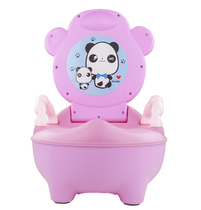 Vinh Nam Pink Panda Kids <b>Potty</b> Chair with Handles Cartoon Design for Babies and Toddlers Plastic Non-Slip Base - Product Image 1