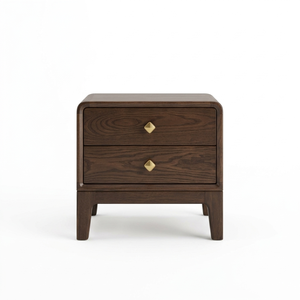 Modern Minimalist Solid Wood Nightstand 2 Drawer Bedroom Furniture <b>Storage</b> <b>End</b> <b>Table</b> Home Decor - Product Image 2