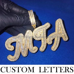 Hip Hop Jay Pendant <b>Iced</b> <b>Out</b> <b>Chain</b> Necklace Fashion Jewelry Bling Jay Pendant Gold Hip Hop <b>Chain</b> Lab grown Jewelry - Product Image 2