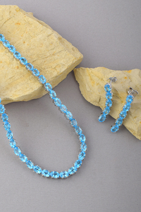 Blue Topaz <b>Necklace</b> <b>Set</b> in 92.5 Sterling <b>Silver</b> KLSS-40236 - Product Image 4