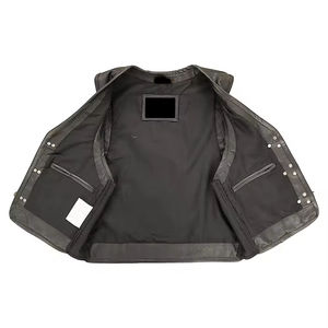 Chaleco de Cuero para Motociclistas, Fabricación OEM, con Logotipo Personalizado, Ropa al por Mayor, Transpirable, Marca Privada - Product Image 3