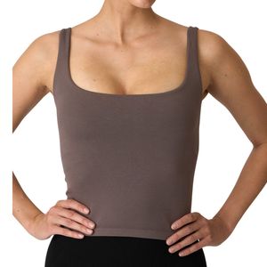 Custom Wholesale Women Seamless Square Neck Crop Tank <b>Top</b> Slim Fit Stretch Yoga Camisole Sleeveless Activewear - Product Image 5