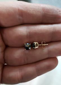 Pendientes de Diamantes Negros Redondos de Corte Brillante de 1.50 Ct en Oro de 14K, Joyería Genuina de Lujo para Mujer, Regalo Elegante para Bodas y Fiestas - Product Image 5