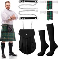 Élégante tenue unisexe style kilt écossais, veste et gilet traditionnels des Highlands pour performance scénique, 100% polyester, personnalisable