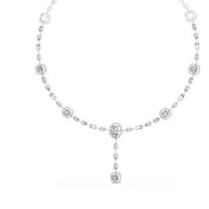 Collar de Lujo con Diamantes Ovalados en Halo de Oro Blanco de 18 Quilates, 12 Quilates, Corte Mixto, Certificado, Chapado en Rodio, para Mujer, Ideal para Fiestas, Bodas, Eventos Glamurosos - Product Image 2