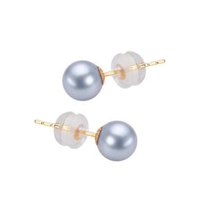Zhuji Jewelry Wholesale, Pendientes de Plata de Ley S925 con Perlas Redondas de 18K, Zhen Duo Ma Hai Shui, Agujas para Oreja con Perlas de Agua - Product Image 5