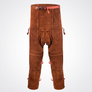 Pantalon de soudeur en cuir de vachette pleine fleur de qualité supérieure, résistant, vêtement de protection industriel, protection ignifuge - Product Image 2