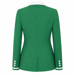 Blazer personnalisé de la sororité Lota Phi Lambda, logo brodé vert et blanc, doublure en polyester avec logo répété imprimé pour femme - Product Image 3