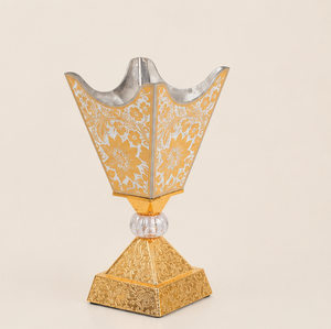 Arabic Gold Bakhoor Burner Metal Floral Mabkhara Oud Incense Holder Crystal Accent Middle Eastern Home <b>Decor</b> Wholesale Ramadan - Product Image 1