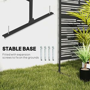 Schermo Divisorio Decorativo in Metallo Nero da Interno/Esterno, 198 cm (H) x 122 cm (L), per Balcone e Separazione Ambienti - Product Image 5