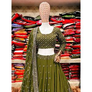 Lehenga Choli de Fiesta para Mujer de Diseñador con Bordado de Lentejuelas - Product Image 2