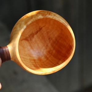 Handmade Wooden Coffee Bowl Kuksa Cup Traditional <b>Leather</b> On Handle Design Scandinavian Drinking Mug Natural Wood Tableware - Product Image 5