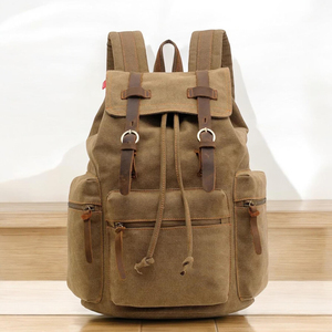 Mochila de Lona y Cuero Genuino Resistente al Agua, Capacidad de 36-55L, Portátil, para Viajes al Aire Libre, para Laptop, Venta al Por Mayor, OEM, Marca Privada - Product Image 6