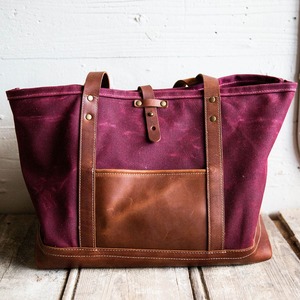 Sac fourre-tout en cuir et toile imperméable, couleur unie, broderie vintage, sac à bandoulière grande capacité pour voyage, travail, shopping LCTB-0007 - Product Image 1