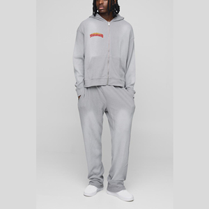 <b>Top</b> Quality Customized Men Acid Wash Fleece Tracksuit Heavyweight OEM Service <b>Low</b> MOQ Custom Logo New Men Tracksuit Superior - Product Image 6