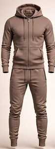 Conjunto Deportivo Shagaf para Hombre, Cómodo, Bordado, de Secado Rápido, para Invierno, 100% Algodón, Informal, con Logotipo Frontal, 380g, Cuello Alto - Product Image 1