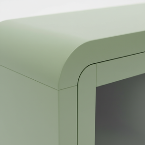 ตู้ไซด์บอร์ด ตู้บุฟเฟ่ต์ห้องนั่งเล่น ตู้คอนโซลพร้อมลิ้นชักกลางสามช่องและกระจกด้านข้างสองด้าน ดีไซน์ทันสมัย สีสันโดดเด่น - Product Image 3