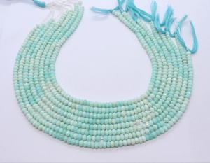 ลูกปัดโอปอลเปรูสีน้ำเงินทรงรอนเดลล์เจียระไนขนาด 4.5-5 มม. ลูกปัดโอปอลเปรูสีน้ำเงินไล่เฉดสี ขนาด 13 นิ้ว โอปอลเปรูแท้จากธรรมชาติ - Product Image 6