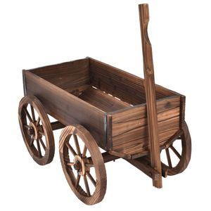 Support de pot de fleurs sur roulettes en bois pour pots et jardinières d'extérieur - Product Image 2