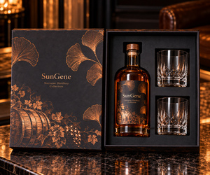 Boîte rigide personnalisée pour bouteille de whisky de la collection Nocturne Distillery avec couvercle et base - Product Image 6