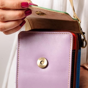 Genuine Leather Women's <b>Small</b> phone cover pouch Crossbody <b>Handbag</b> with Carved Mobile Phone Pocket Western Hair Hide Design - Product Image 5