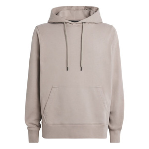 Sudadera con Capucha Color Taupe Claro, de Algodón y Felpa, Ecológica, Transpirable, Unisex, para Invierno, Tejido Suave, Corte Holgado, Bolsillo Tipo Canguro - Product Image 1