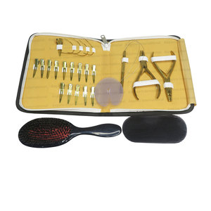 Kit d'outils de pose d'extensions capillaires de qualité supérieure avec peigne de séparation, ciseaux à fils, pinces crocodiles, pince à bandes adhésives et pince à sertir plate - Product Image 2