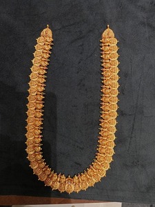 สร้อยคอทองคำแท้ 22K แบบยาว ประดับด้วยเครื่องประดับวัด รูปเทพีลาคชมี แบบดั้งเดิม สำหรับเจ้าสาวในงานแต่งงาน - Product Image 2