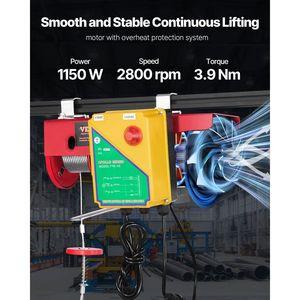 รอกไฟฟ้า 1150W 110V สำหรับลวดเหล็ก  กำลังยก 1320 ปอนด์ สายเคเบิลเดี่ยว 40 ฟุต พร้อมรีโมทไร้สาย - Product Image 4