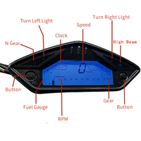 Tersedia stok, panel instrumen motor multifungsi, speedometer, takometer untuk Zipp VZ5 125 Motomel Skua Adventure Rocket HOUND