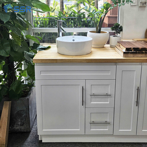 RTA Classic Solid Wood <b>Vanity</b> Sink Base Cabinet VSD30 L/R Single Door Double Drawers Soft Closing Eco-Friendly <b>Light</b> Finish Wall - Product Image 2