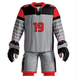 Uniforme de hockey sobre hielo personalizado a precio de fábrica, de alta calidad y precio razonable, uniforme de hockey sobre hielo 100% poliéster. - Product Image 5