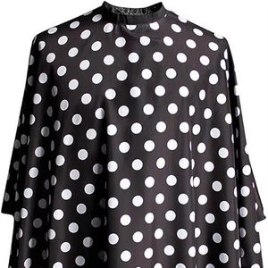 Cape de Salon Professionnelle Écologique Tactus Industries en Polyester, Cape de Coiffure à Pois Noirs et Blancs - Product Image 1