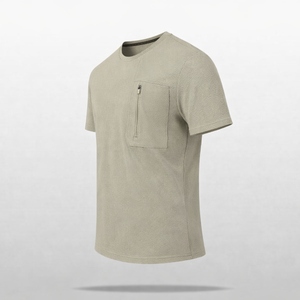 เสื้อยืดแขนสั้นทรงเฮนลีย์สีฟ้าอ่อนสำหรับผู้ชาย พิมพ์ลายสกรีนด้านหน้า ผ้าฝ้าย 100% เป็นมิตรกับสิ่งแวดล้อม ทรงหลวม สวมใส่สบาย - Product Image 4