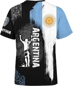 Maillot de football à manches courtes Thopson International personnalisé, drapeau national argentin, séchage rapide, polyester, broderie - Product Image 2